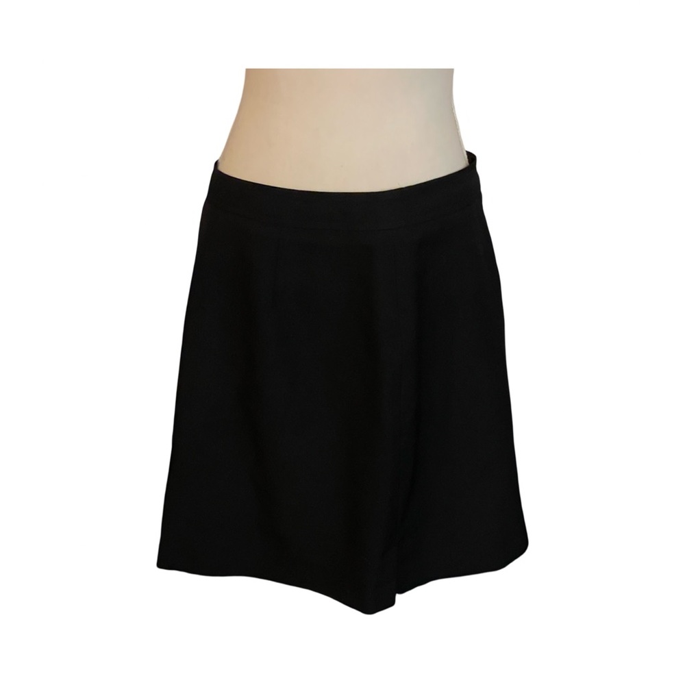 Talbots Petite black pencil skirt size 12P lined back zipper button wool spandex - Picture 2 of 11